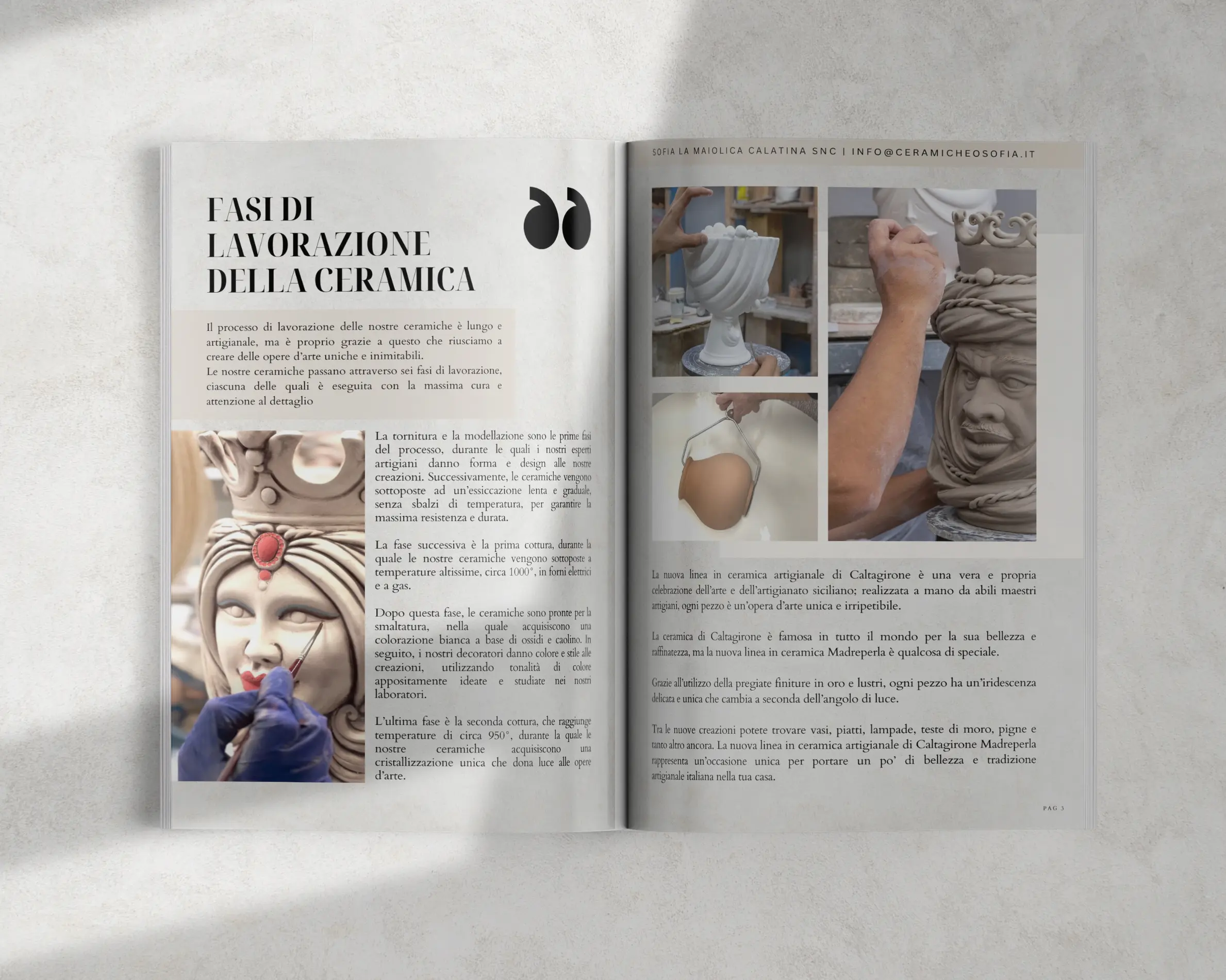 Catalogo per Sofia Ceramiche opuscolo Madreperla